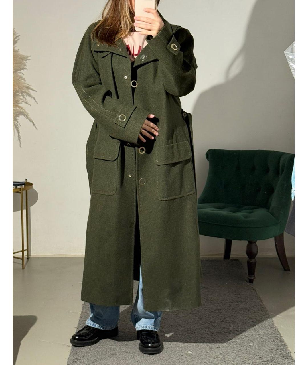 ESCADA Хаки шерстяное пальто, фото 6