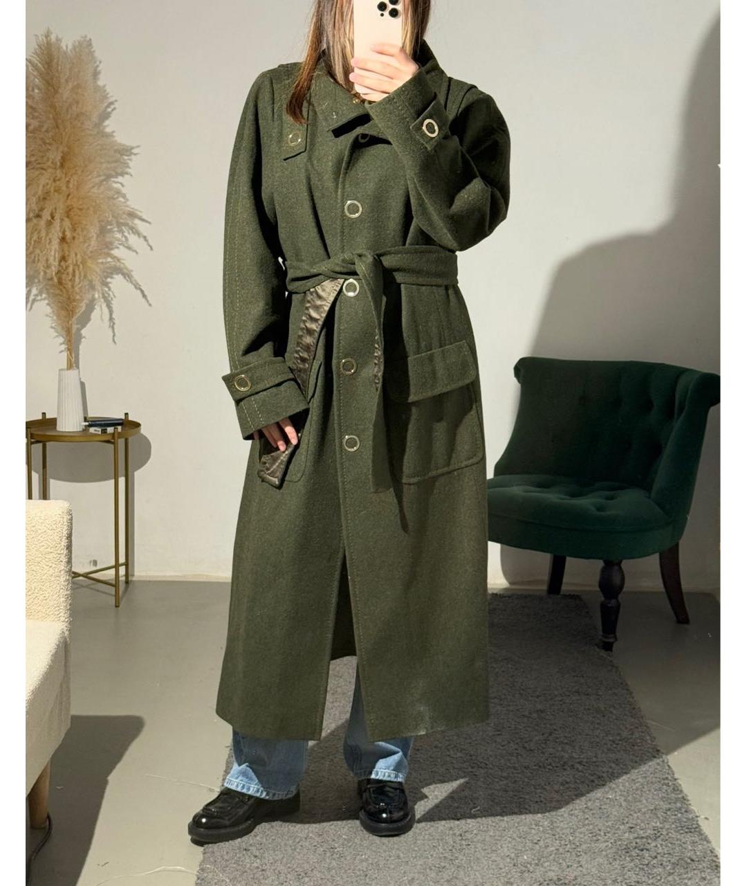 ESCADA Хаки шерстяное пальто, фото 5
