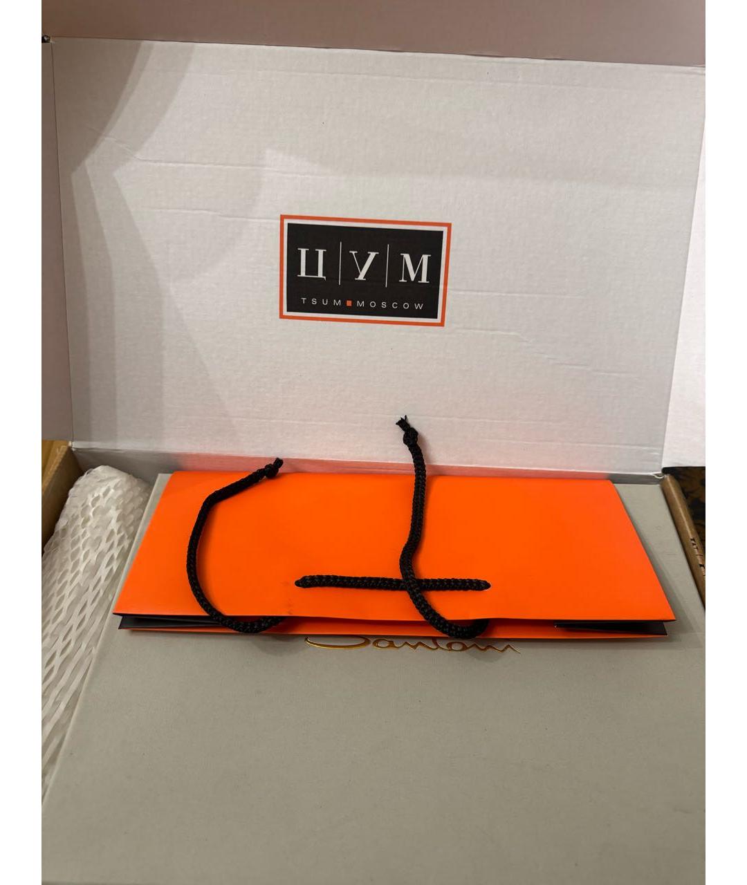 SANTONI Синие кожаные высокие ботинки, фото 5