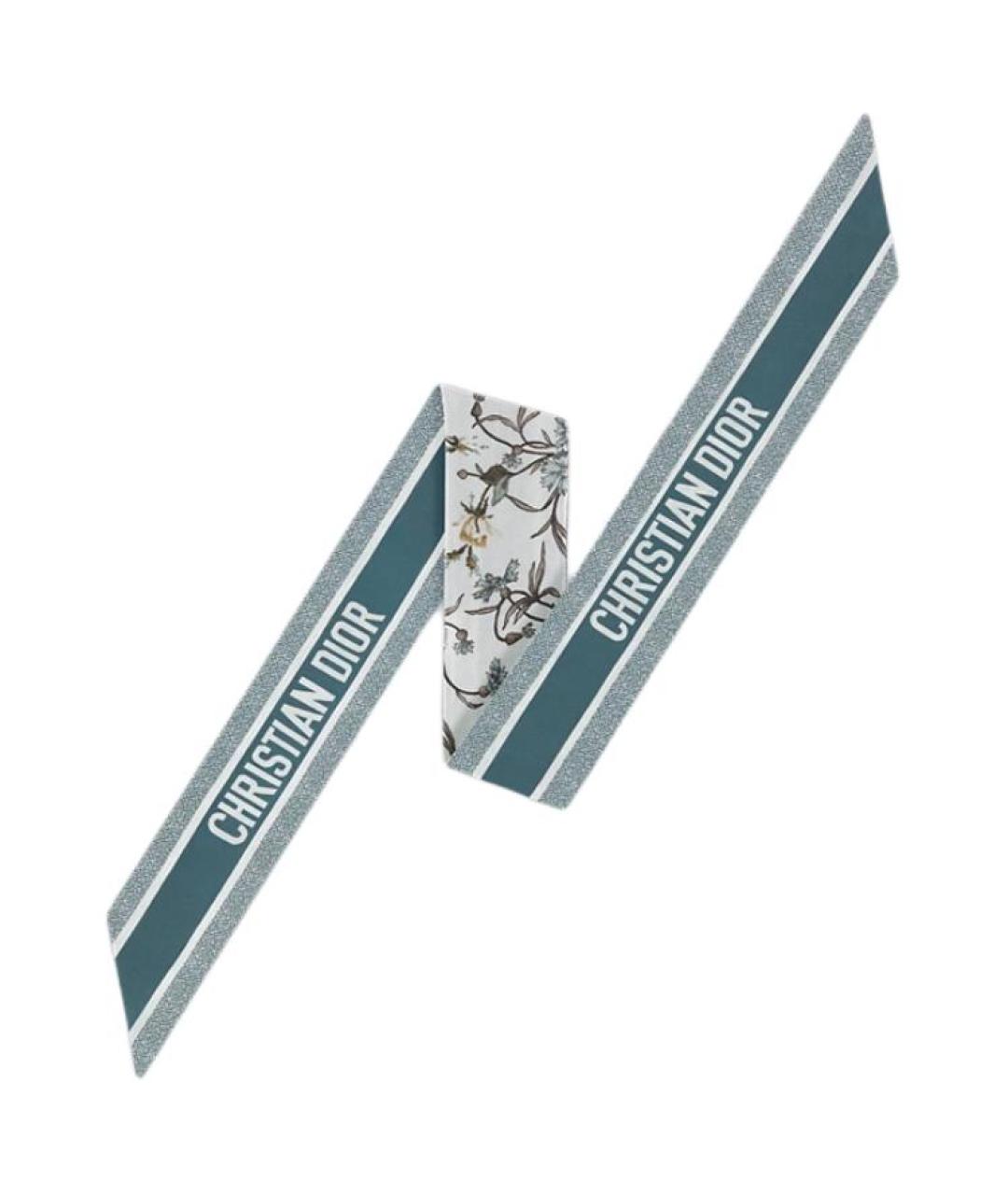 CHRISTIAN DIOR Белый шелковый шарф, фото 2