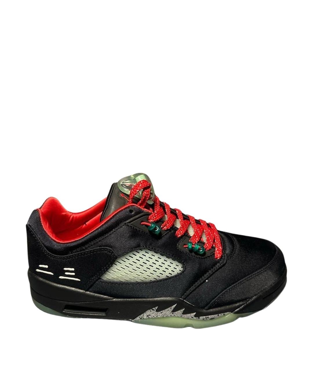 JORDAN Черные синтетические высокие кроссовки / кеды, фото 1