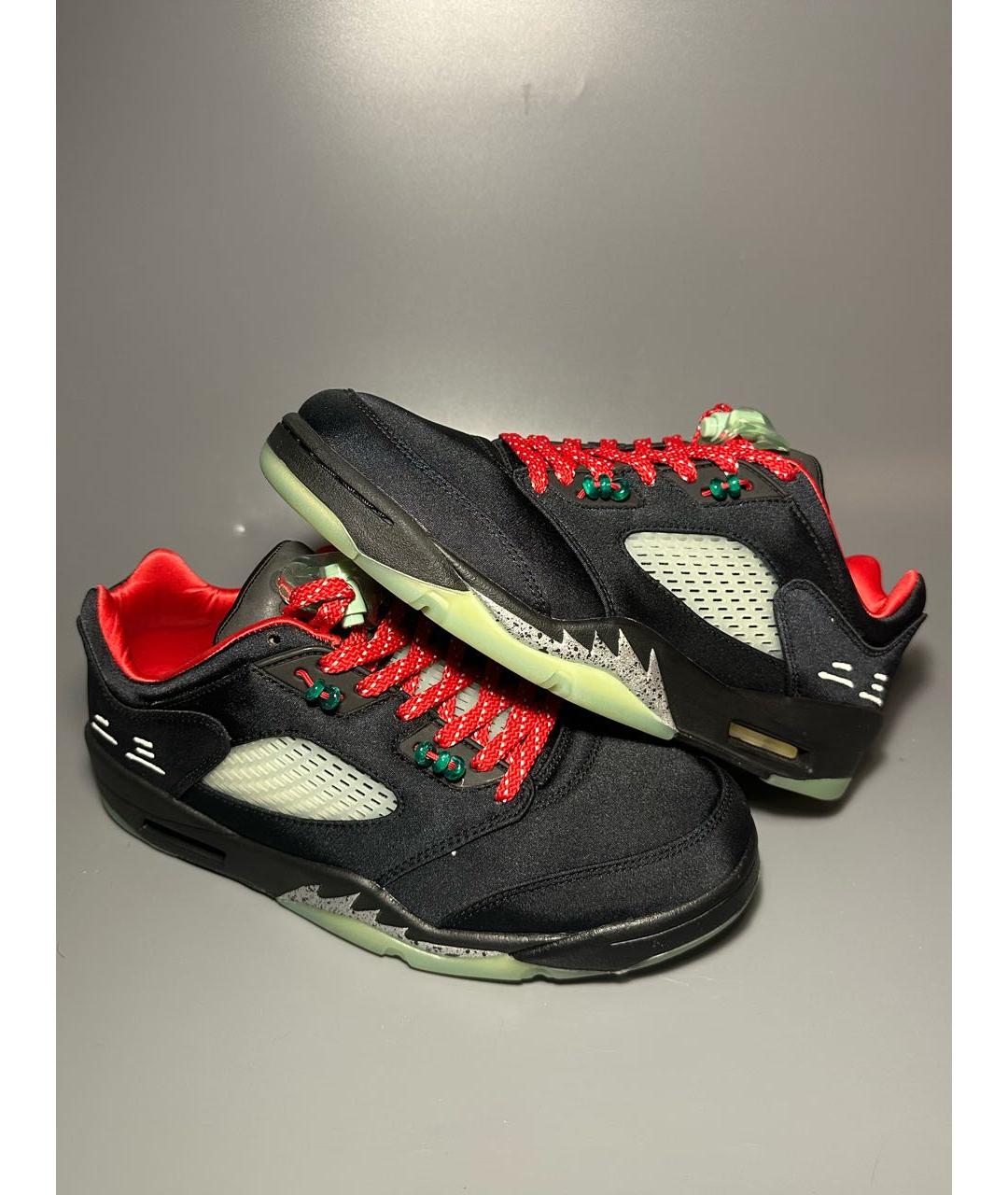 JORDAN Черные синтетические высокие кроссовки / кеды, фото 5