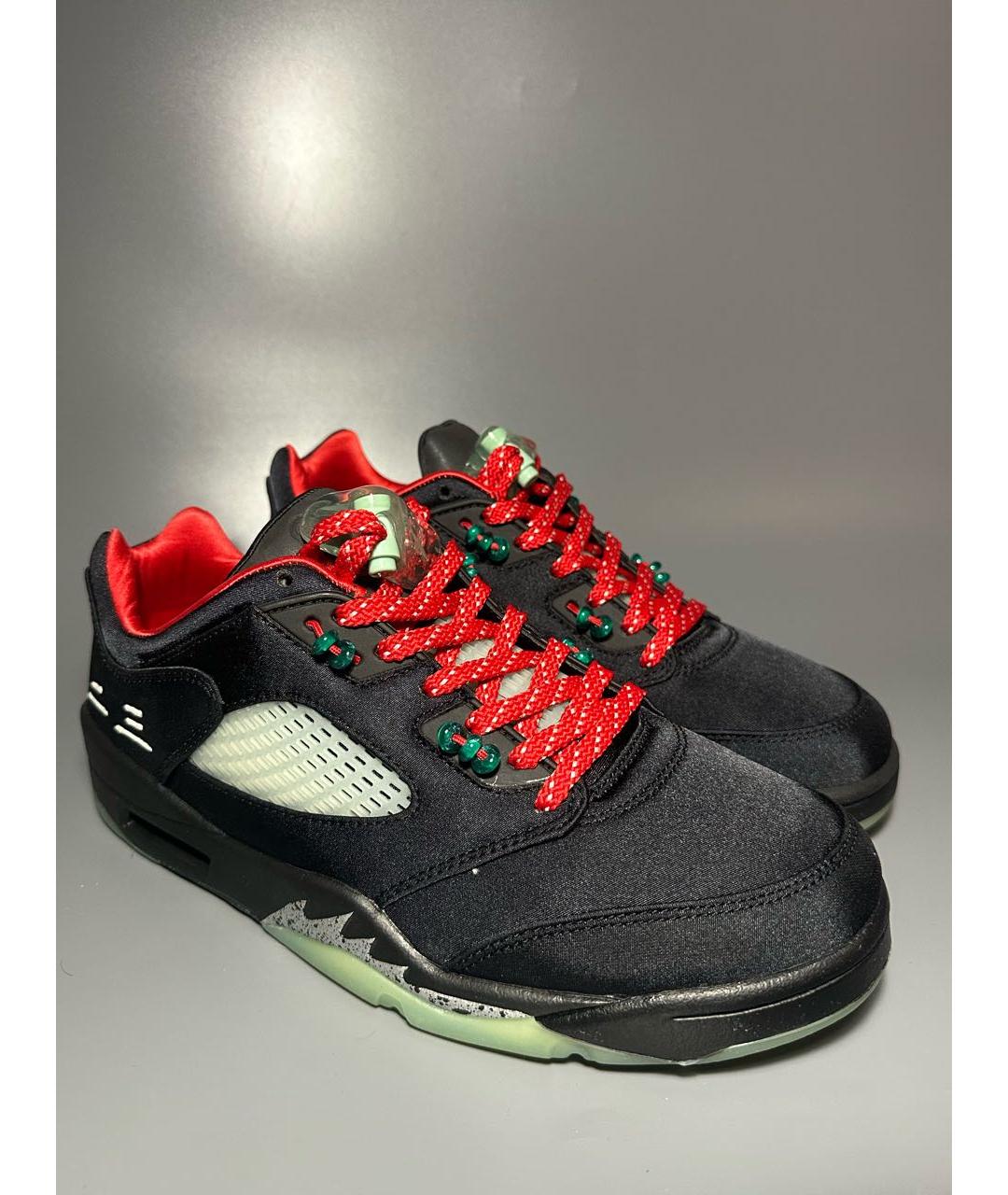 JORDAN Черные синтетические высокие кроссовки / кеды, фото 6