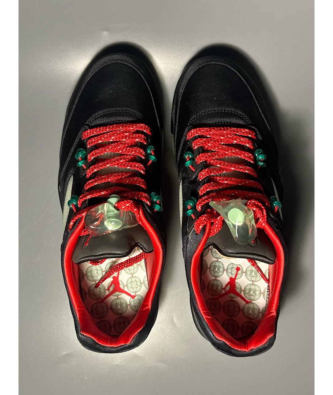 JORDAN Черные синтетические высокие кроссовки / кеды, фото 3