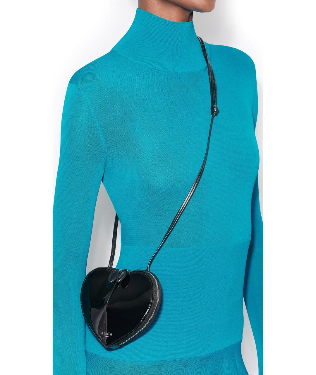 ALAIA Черная сумка через плечо из лакированной кожи, фото 3