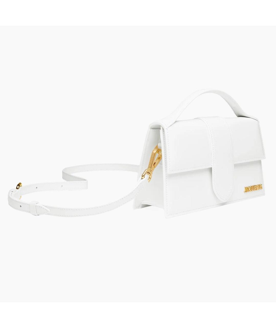 JACQUEMUS Белая кожаная сумка через плечо, фото 2