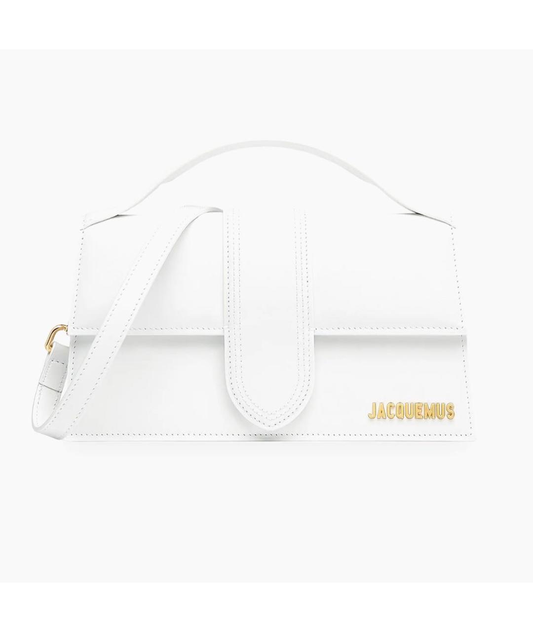 JACQUEMUS Белая кожаная сумка через плечо, фото 8