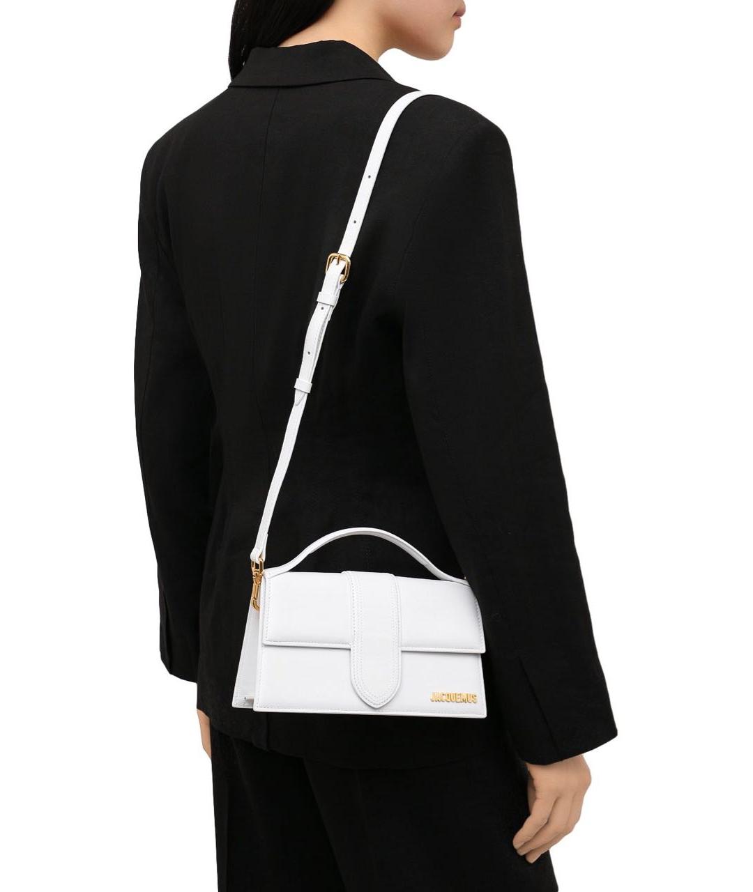 JACQUEMUS Белая кожаная сумка через плечо, фото 6