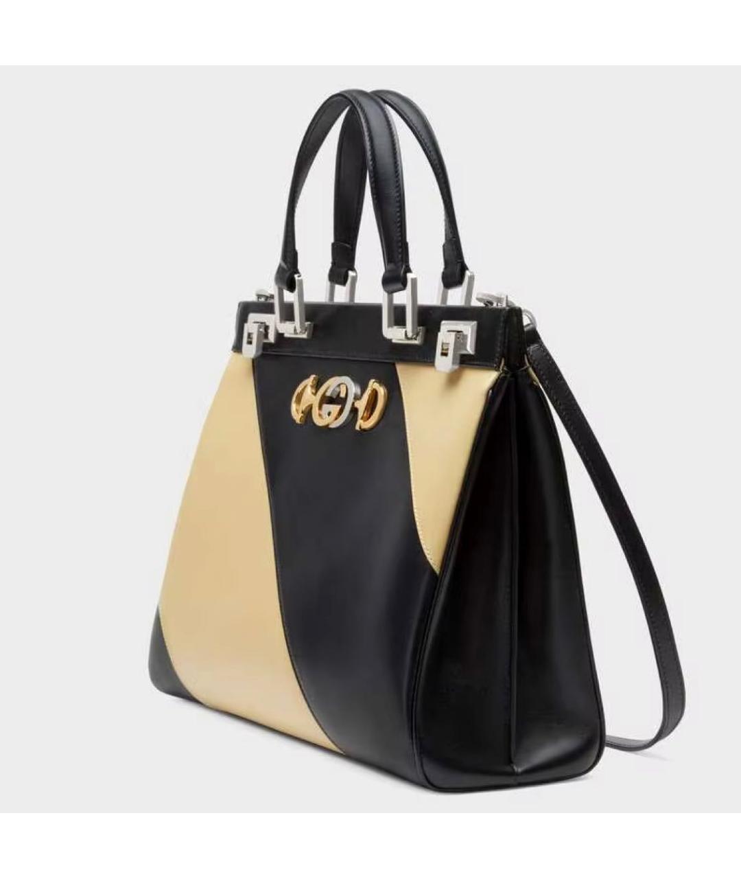 GUCCI Черная кожаная сумка с короткими ручками, фото 2