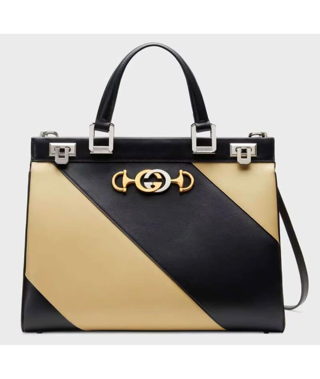 GUCCI Черная кожаная сумка с короткими ручками, фото 9