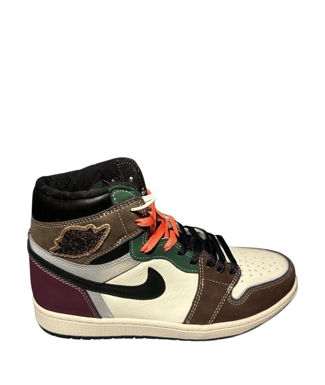 JORDAN Мульти кожаные высокие кроссовки / кеды, фото 1