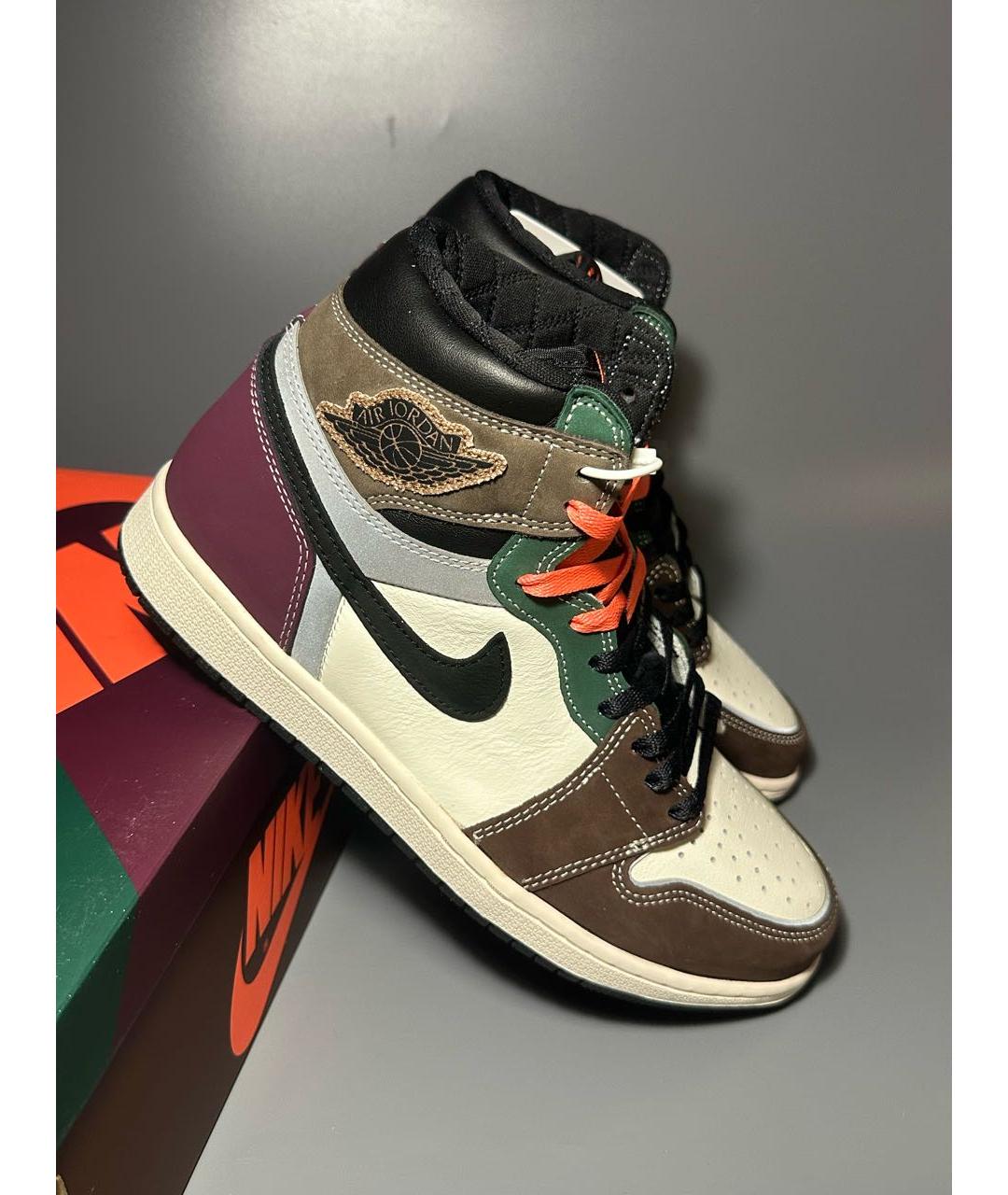JORDAN Мульти кожаные высокие кроссовки / кеды, фото 7