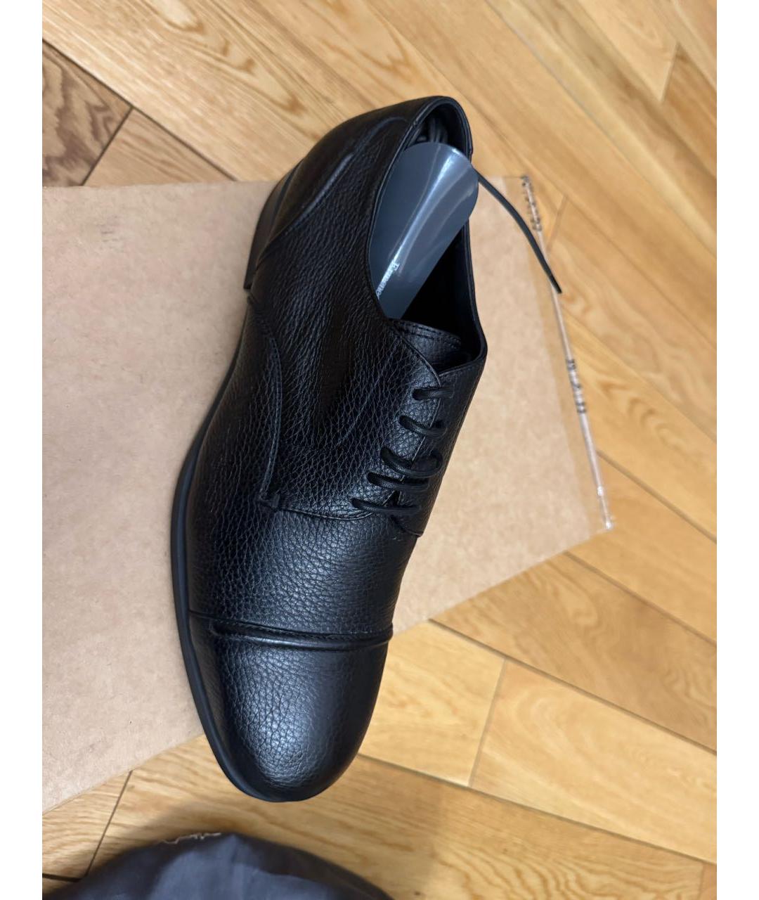 ZEGNA Черные кожаные низкие ботинки, фото 5