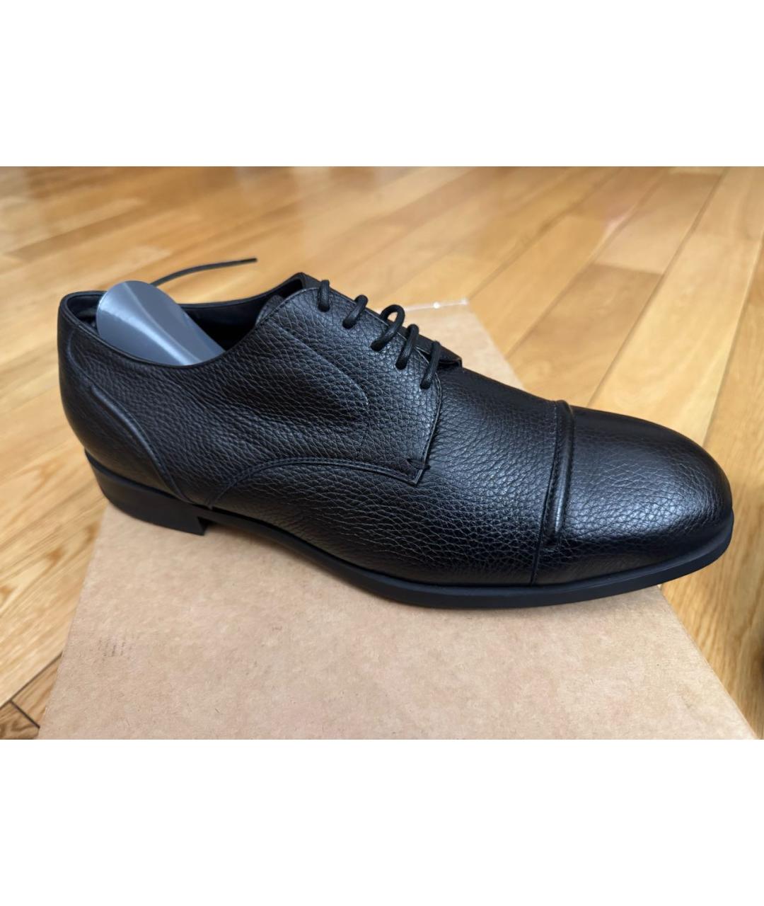 ZEGNA Черные кожаные низкие ботинки, фото 6