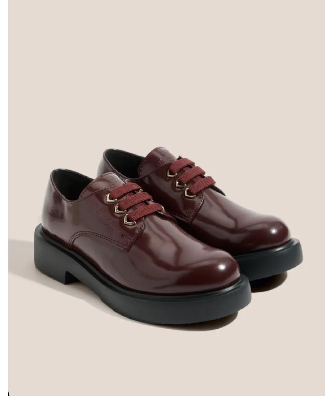 LOVE MOSCHINO Коричневые кожаные ботинки, фото 3