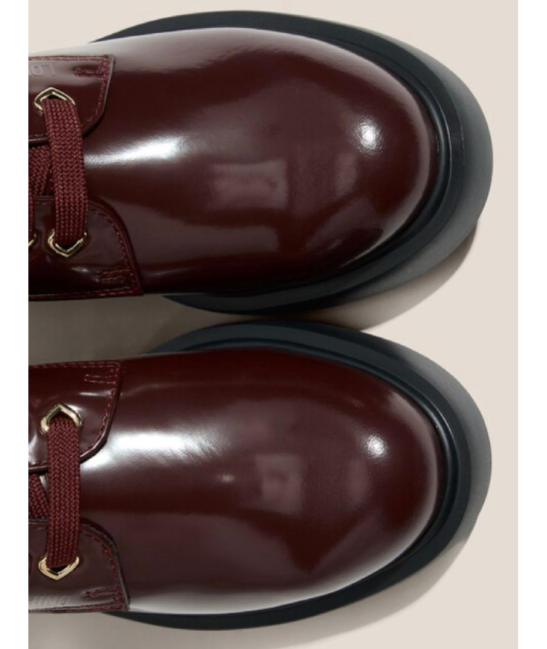 LOVE MOSCHINO Коричневые кожаные ботинки, фото 4