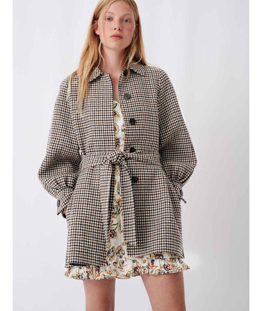 MAJE Мульти шерстяное пальто, фото 2