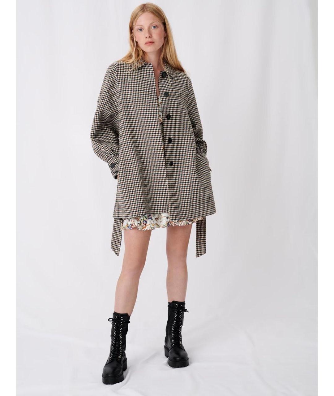 MAJE Мульти шерстяное пальто, фото 3