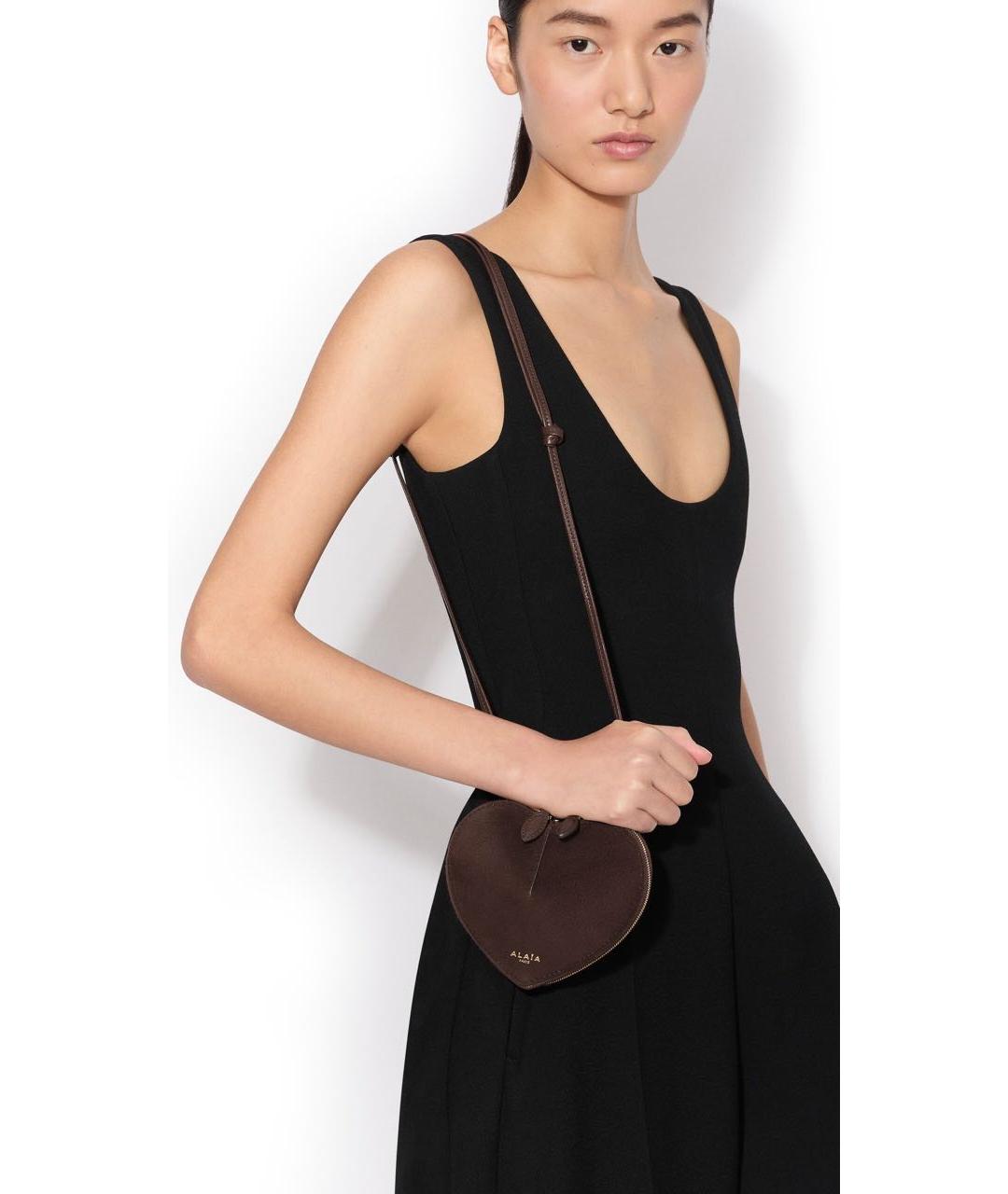 ALAIA Коричневая замшевая сумка через плечо, фото 4