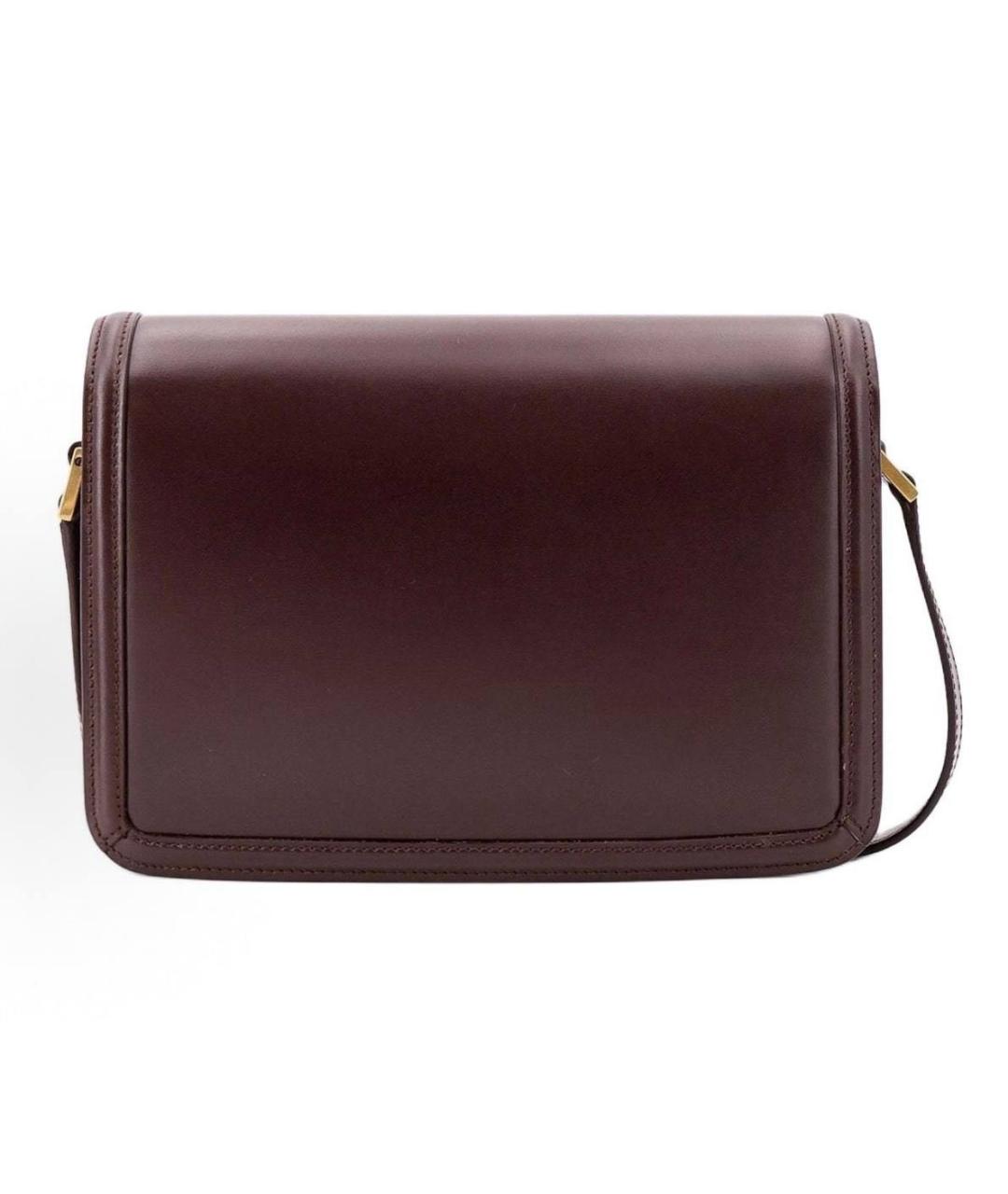 SAINT LAURENT Бордовая кожаная сумка через плечо, фото 3