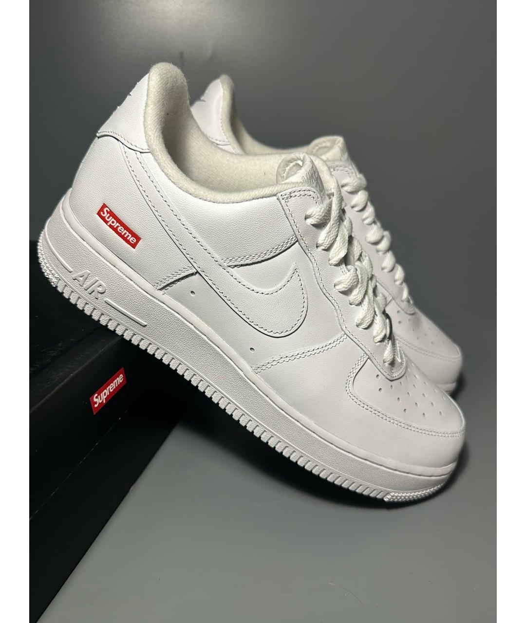 NIKE Белые кожаные низкие кроссовки / кеды, фото 5