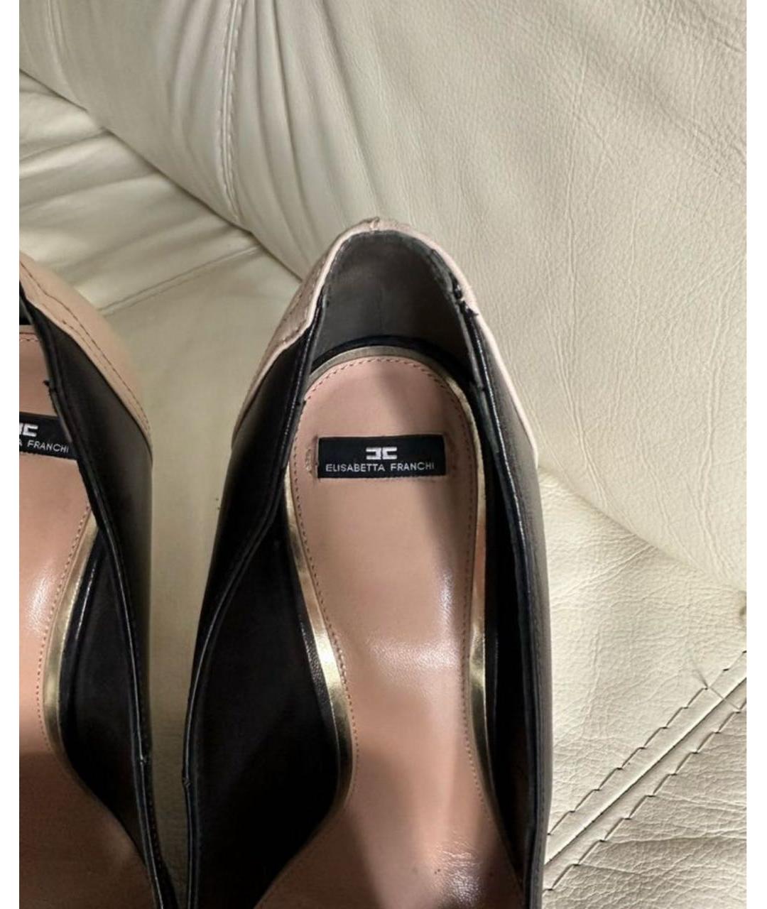 ELISABETTA FRANCHI Черные кожаные туфли, фото 4