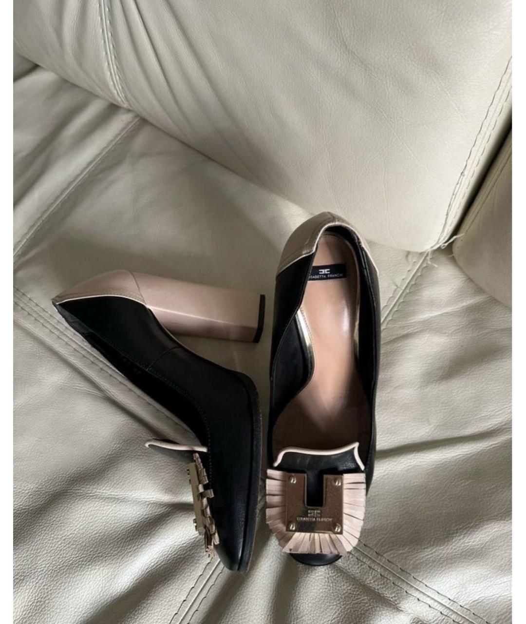 ELISABETTA FRANCHI Черные кожаные туфли, фото 5