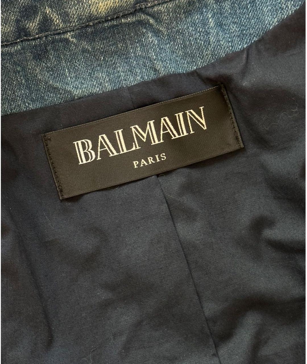 BALMAIN Синий хлопковый жакет/пиджак, фото 3