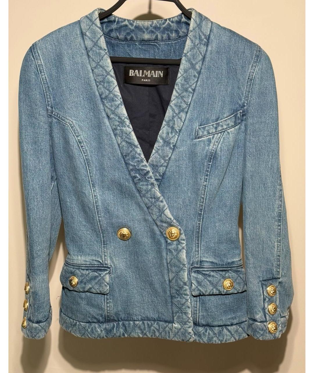 BALMAIN Синий хлопковый жакет/пиджак, фото 6