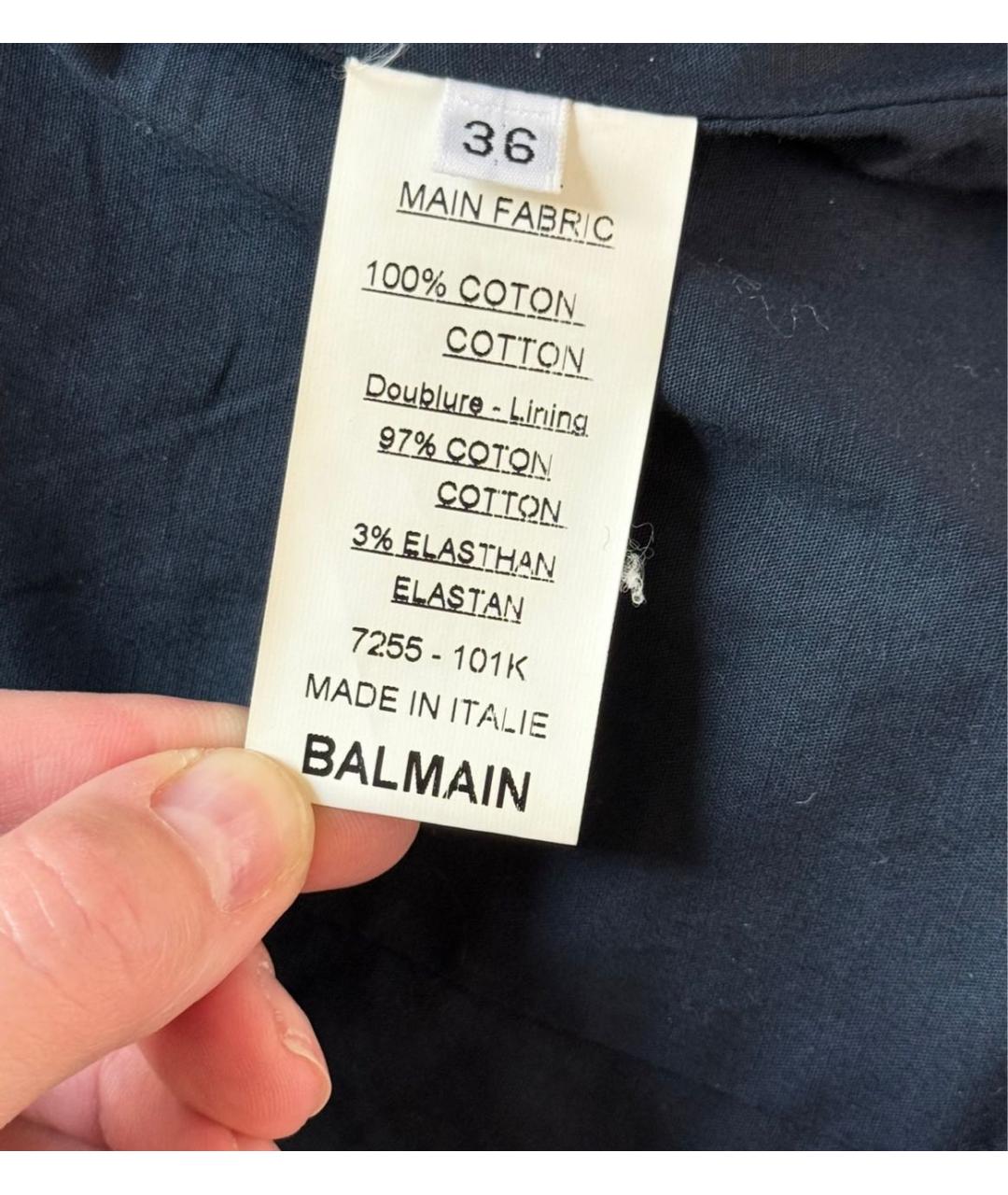 BALMAIN Синий хлопковый жакет/пиджак, фото 7