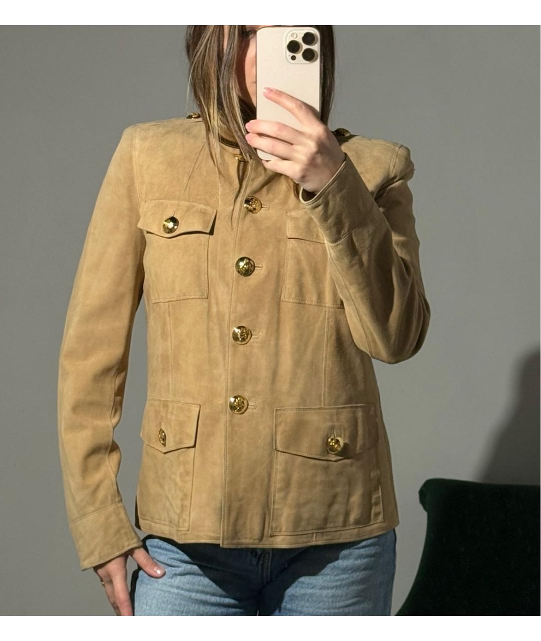 EMILIO PUCCI Бежевый замшевый жакет/пиджак, фото 5