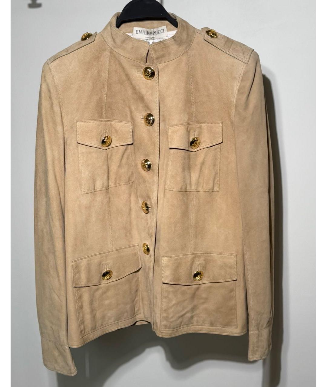 EMILIO PUCCI Бежевый замшевый жакет/пиджак, фото 7