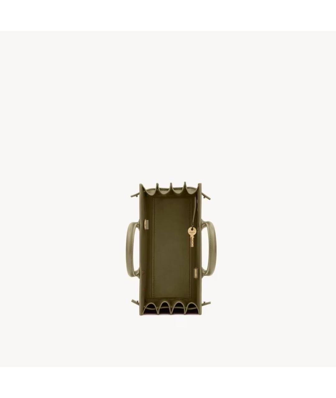 SAINT LAURENT Хаки кожаная сумка через плечо, фото 4