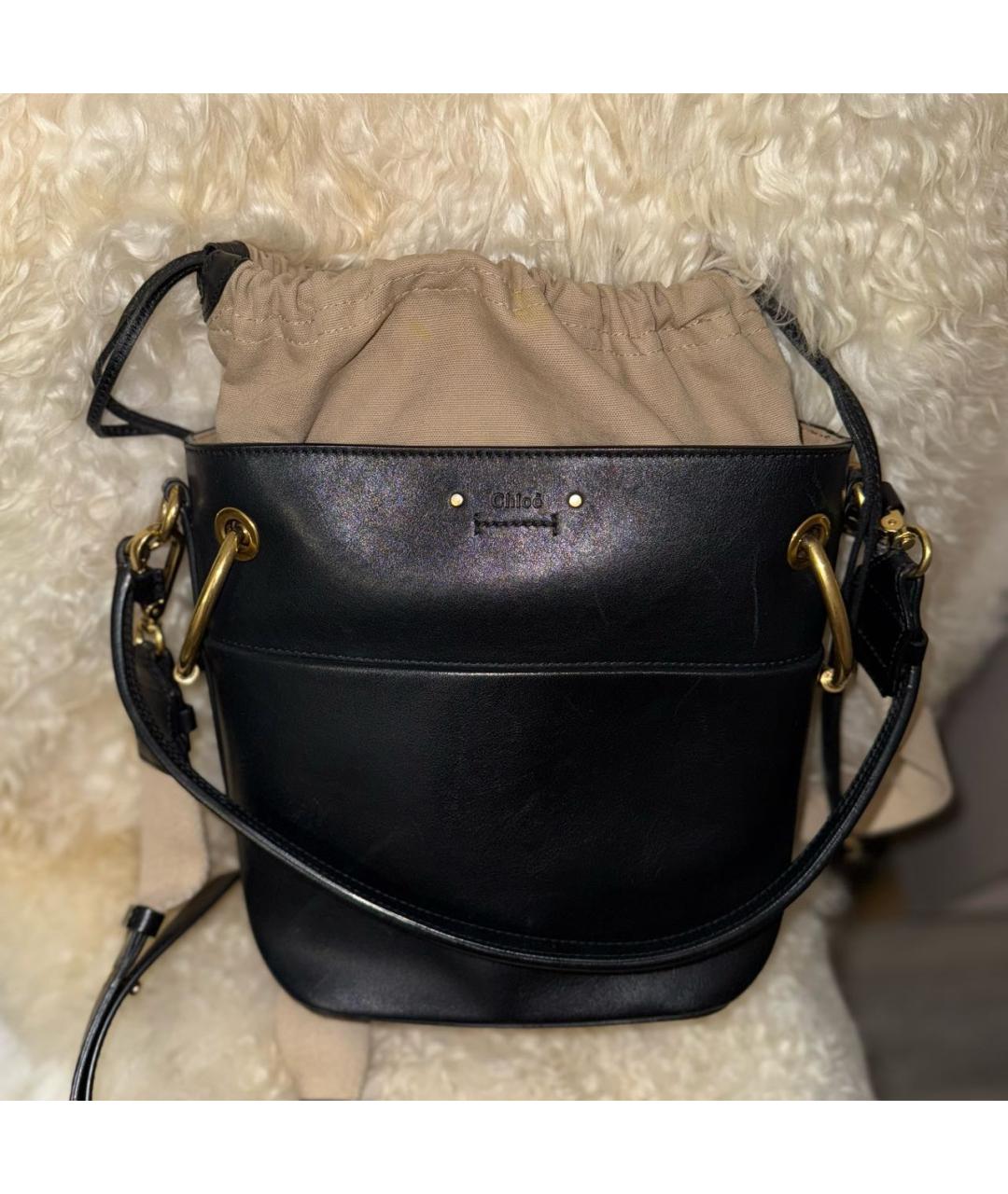 CHLOE Черная кожаная сумка через плечо, фото 6
