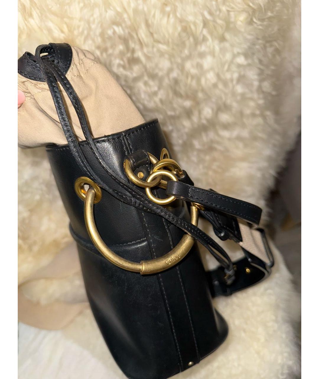 CHLOE Черная кожаная сумка через плечо, фото 2