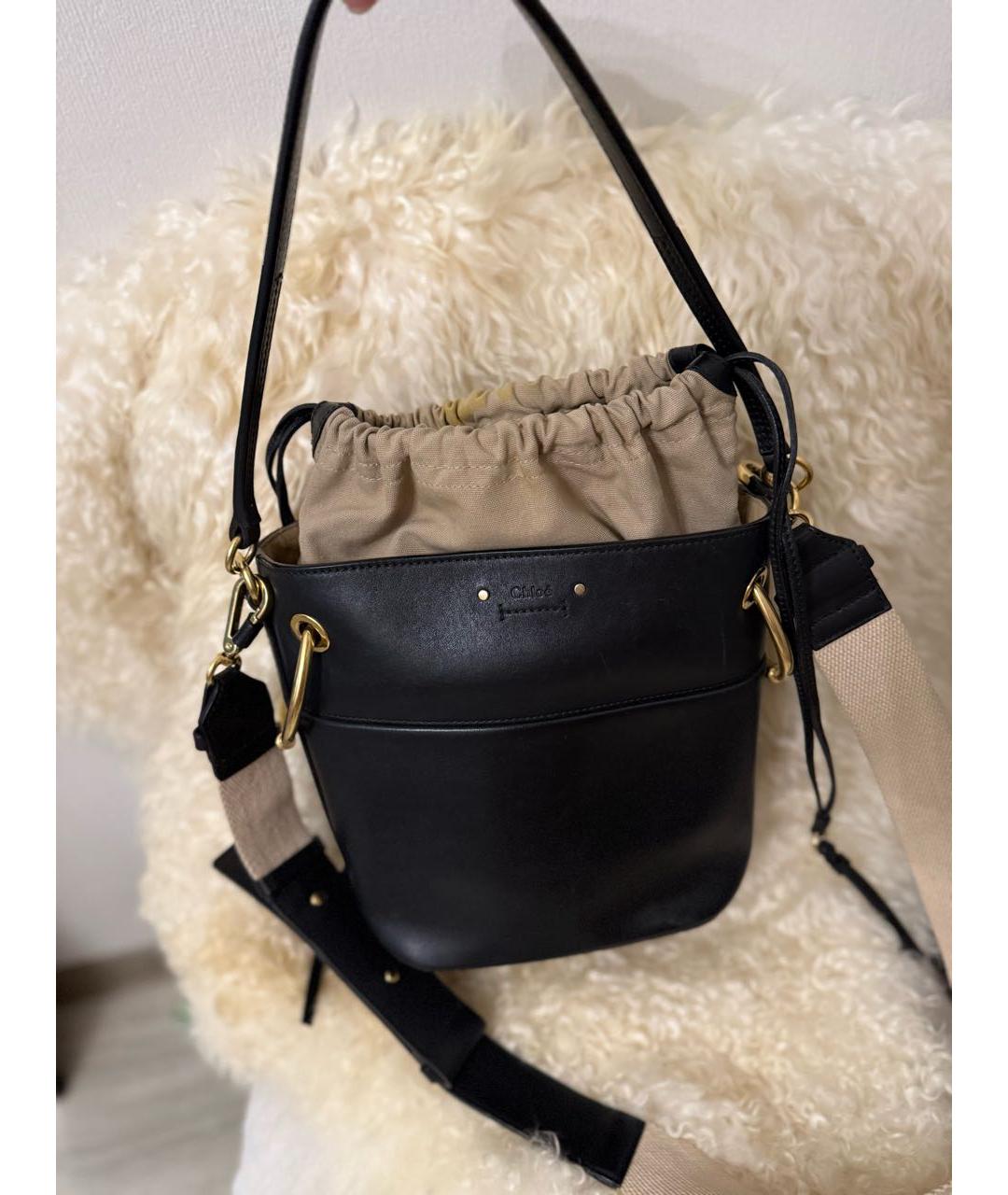CHLOE Черная кожаная сумка через плечо, фото 5