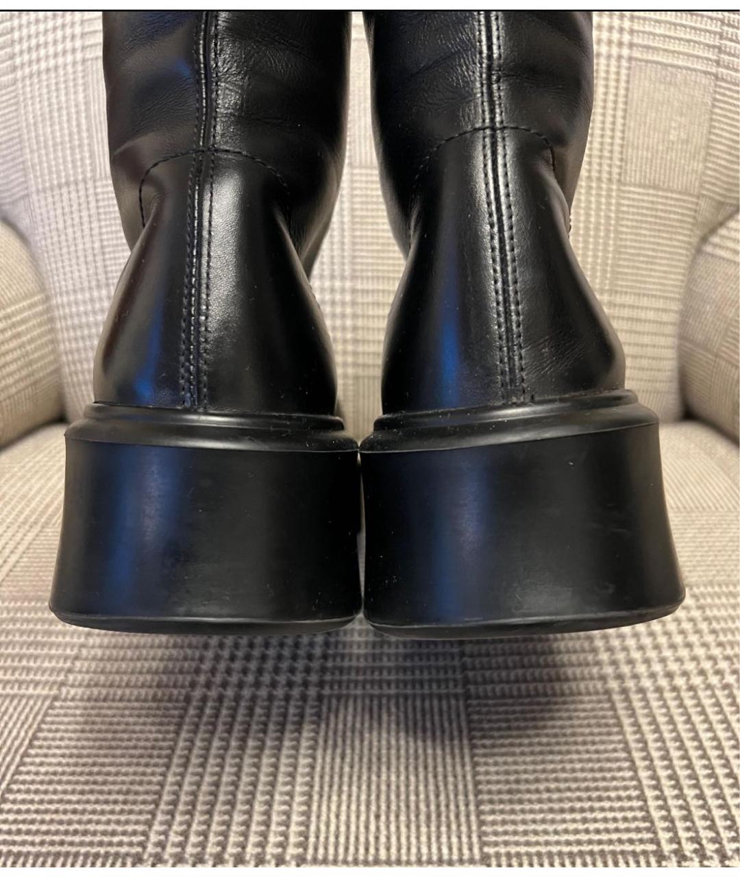 THE ROW Черные кожаные полусапоги, фото 5