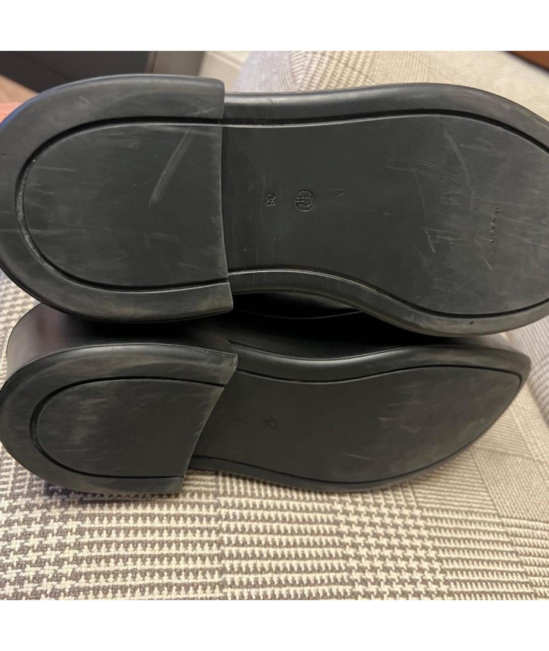 THE ROW Черные кожаные полусапоги, фото 8