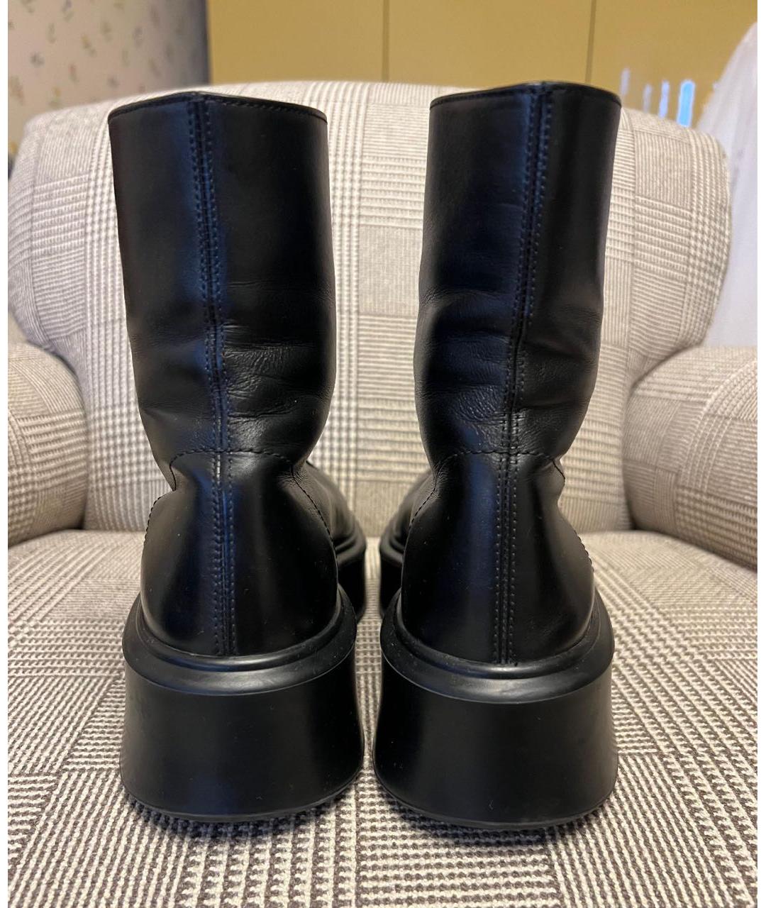 THE ROW Черные кожаные полусапоги, фото 4