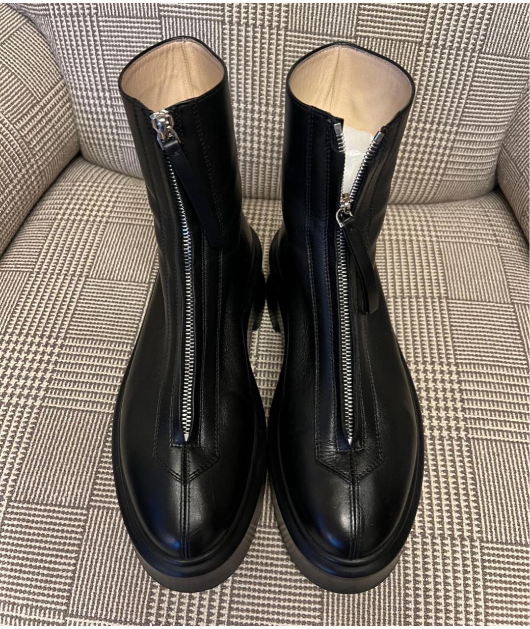 THE ROW Черные кожаные полусапоги, фото 3