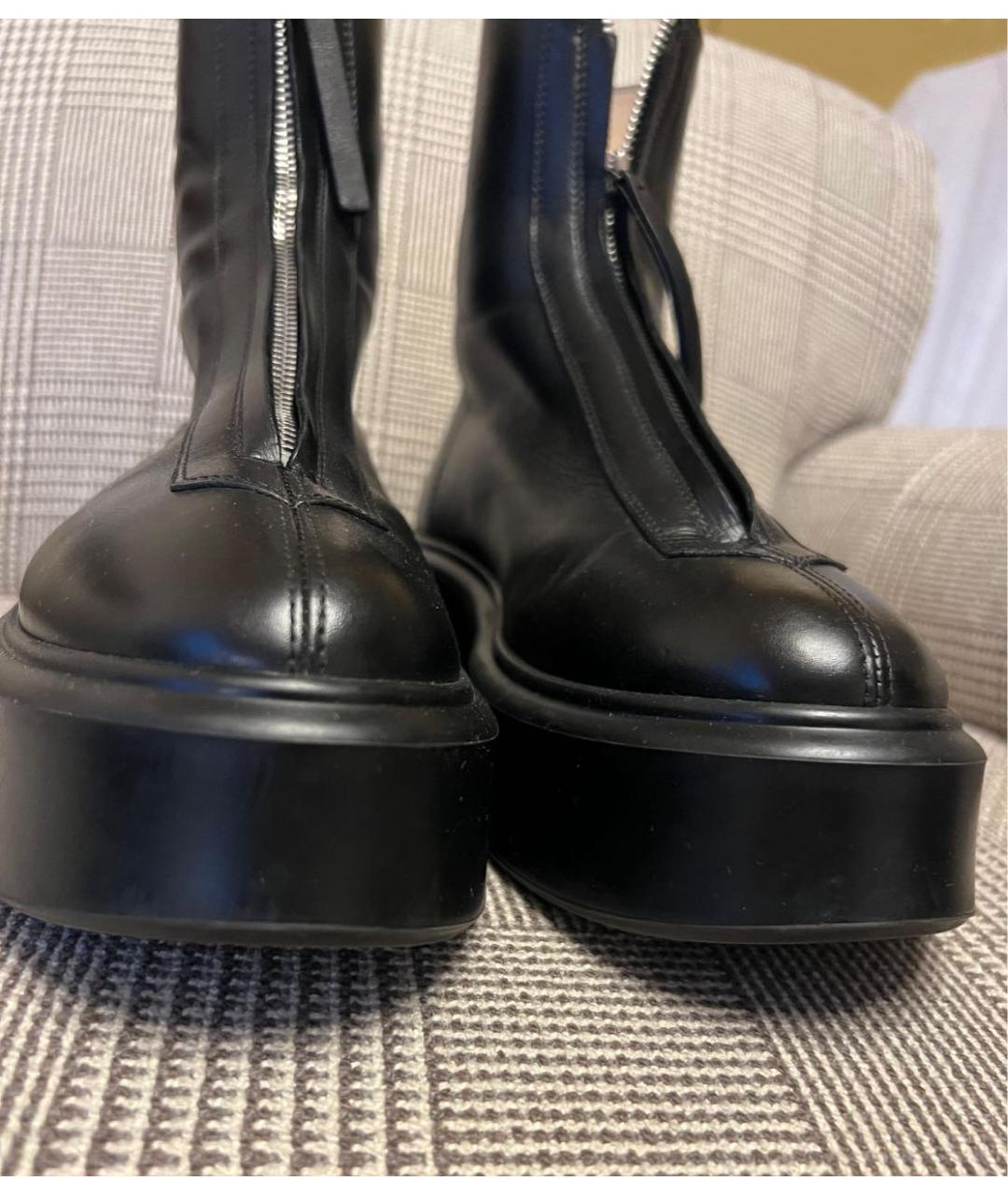 THE ROW Черные кожаные полусапоги, фото 6