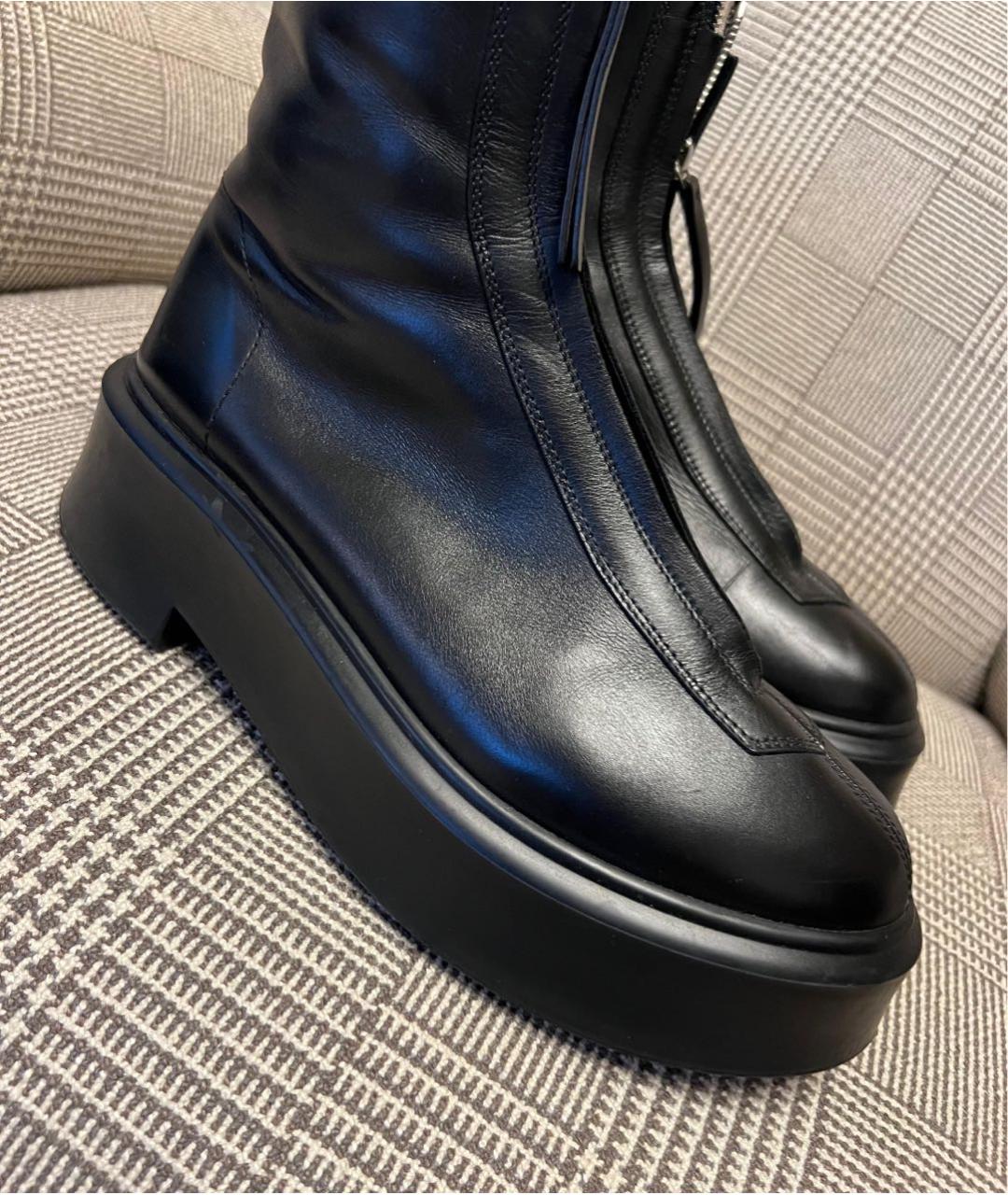 THE ROW Черные кожаные полусапоги, фото 7