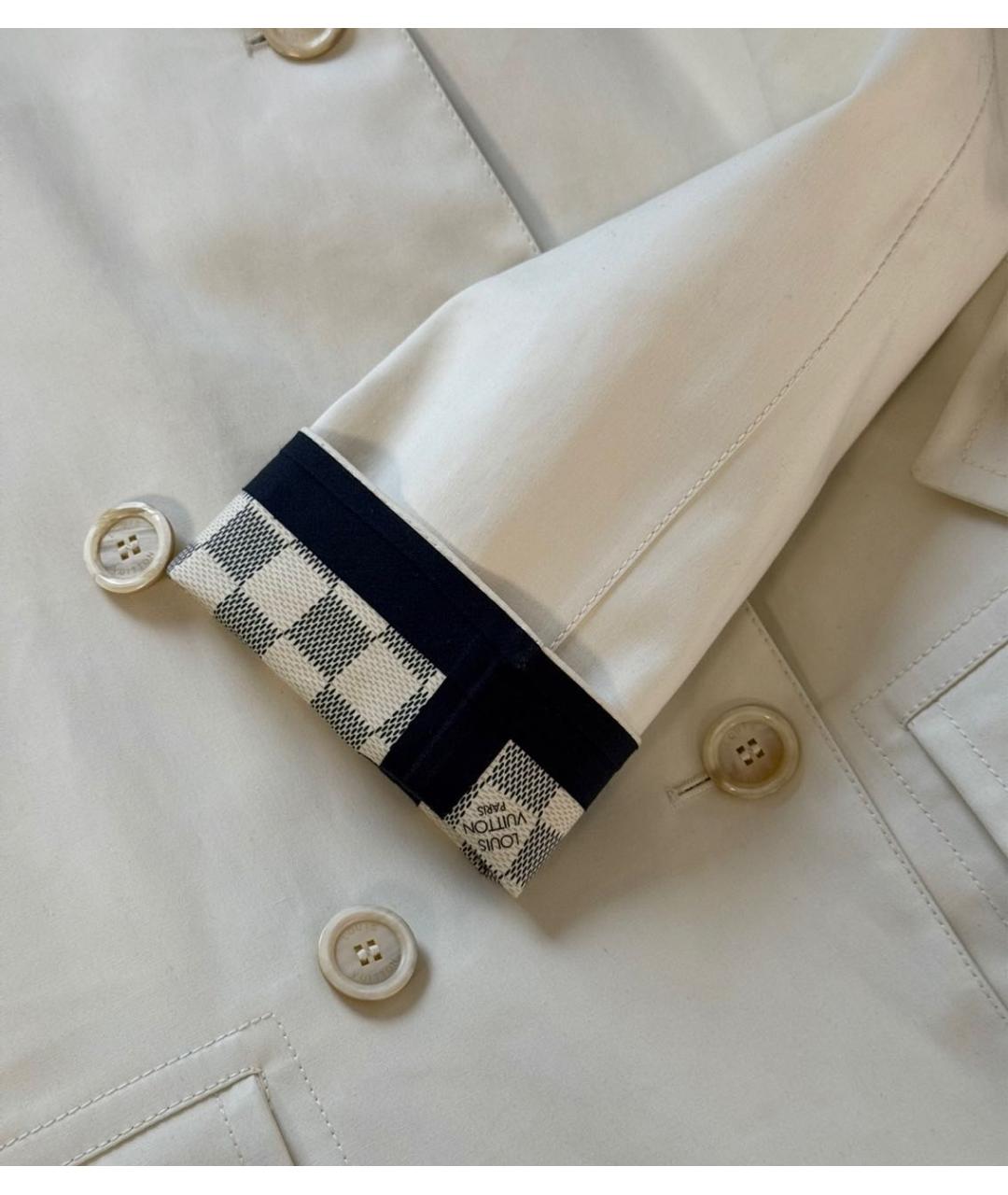 LOUIS VUITTON Белый хлопковый тренч/плащ, фото 7