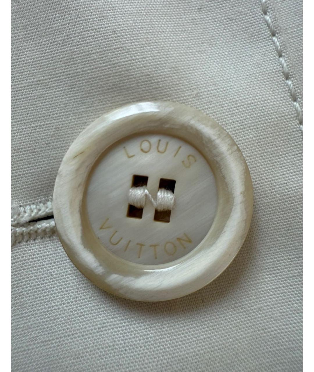 LOUIS VUITTON Белый хлопковый тренч/плащ, фото 4