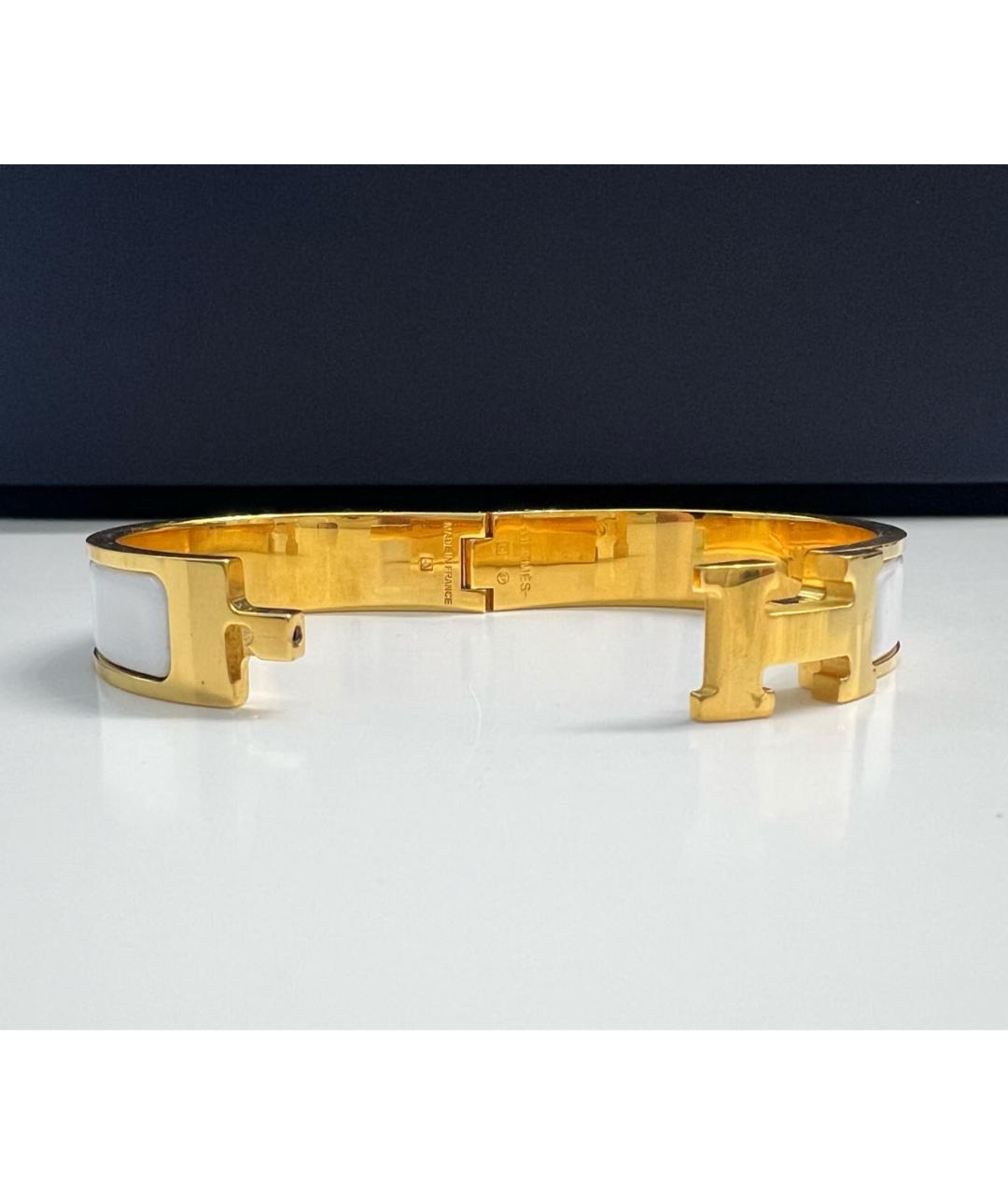 HERMES Белый металлический браслет, фото 2