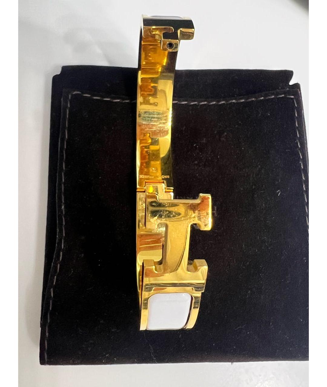 HERMES Белый металлический браслет, фото 4