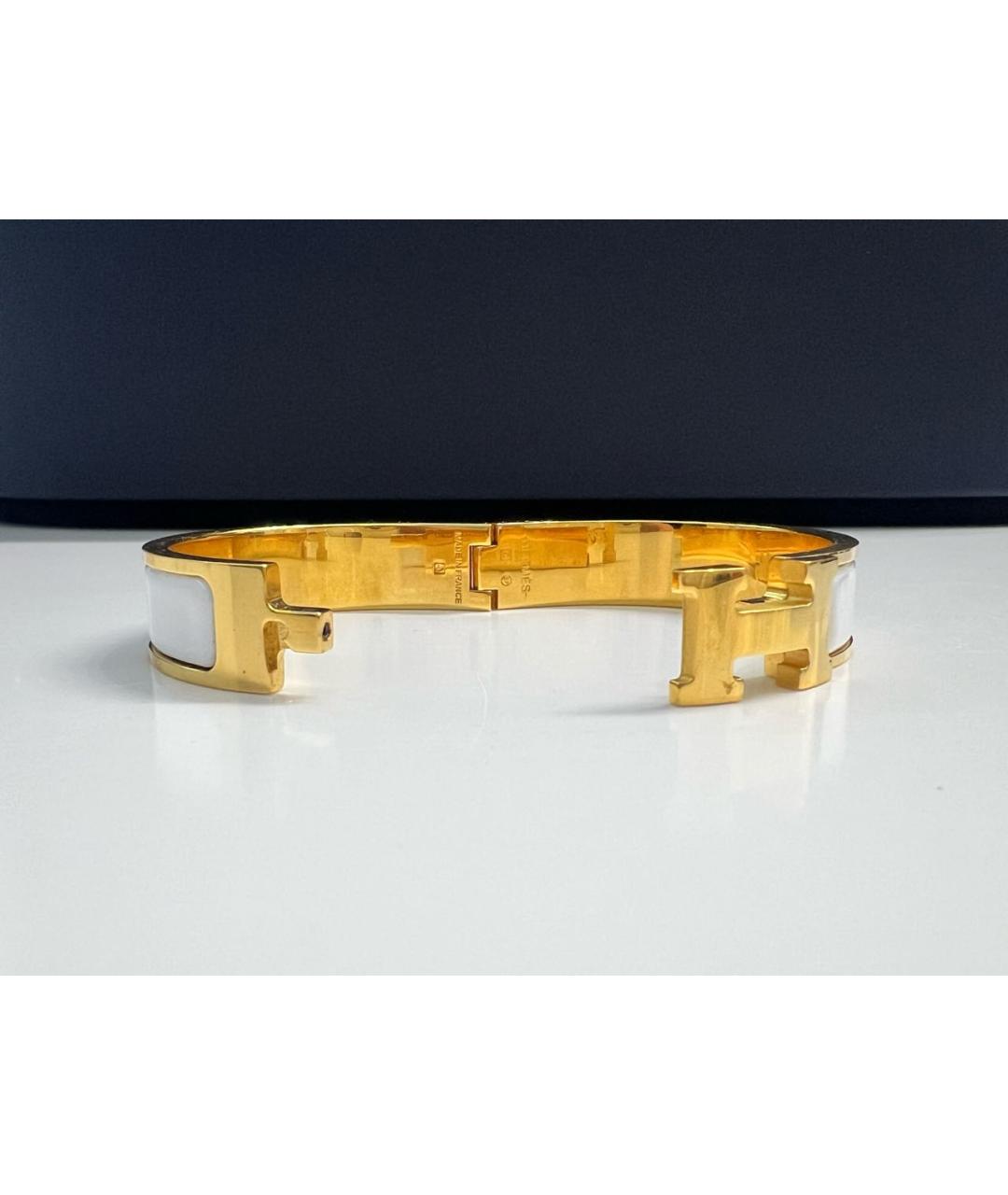 HERMES Белый металлический браслет, фото 7