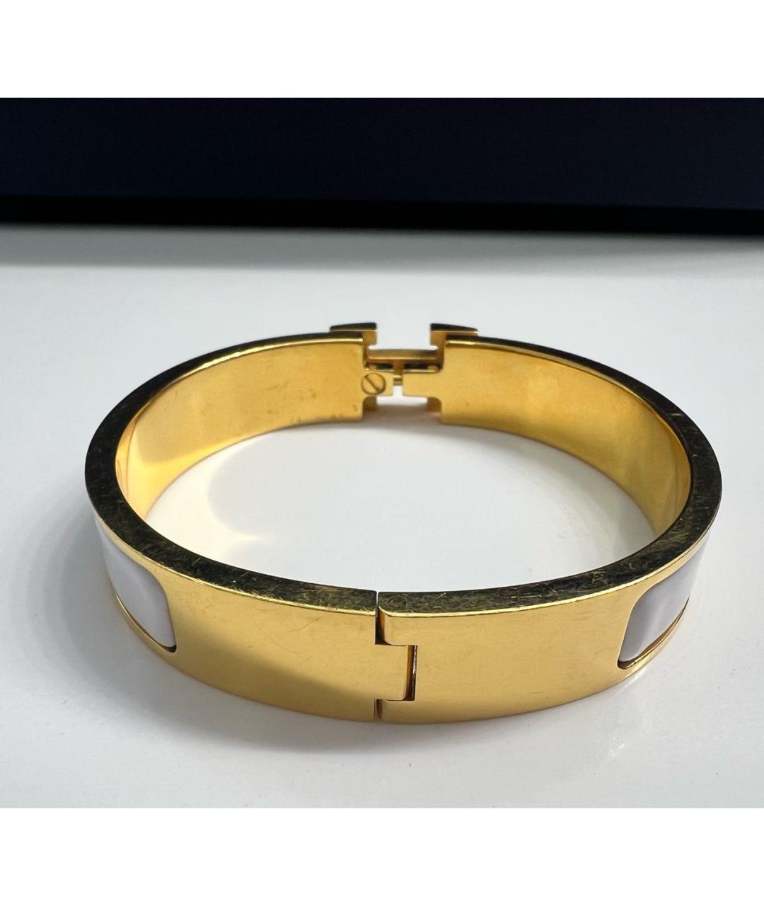 HERMES Белый металлический браслет, фото 3