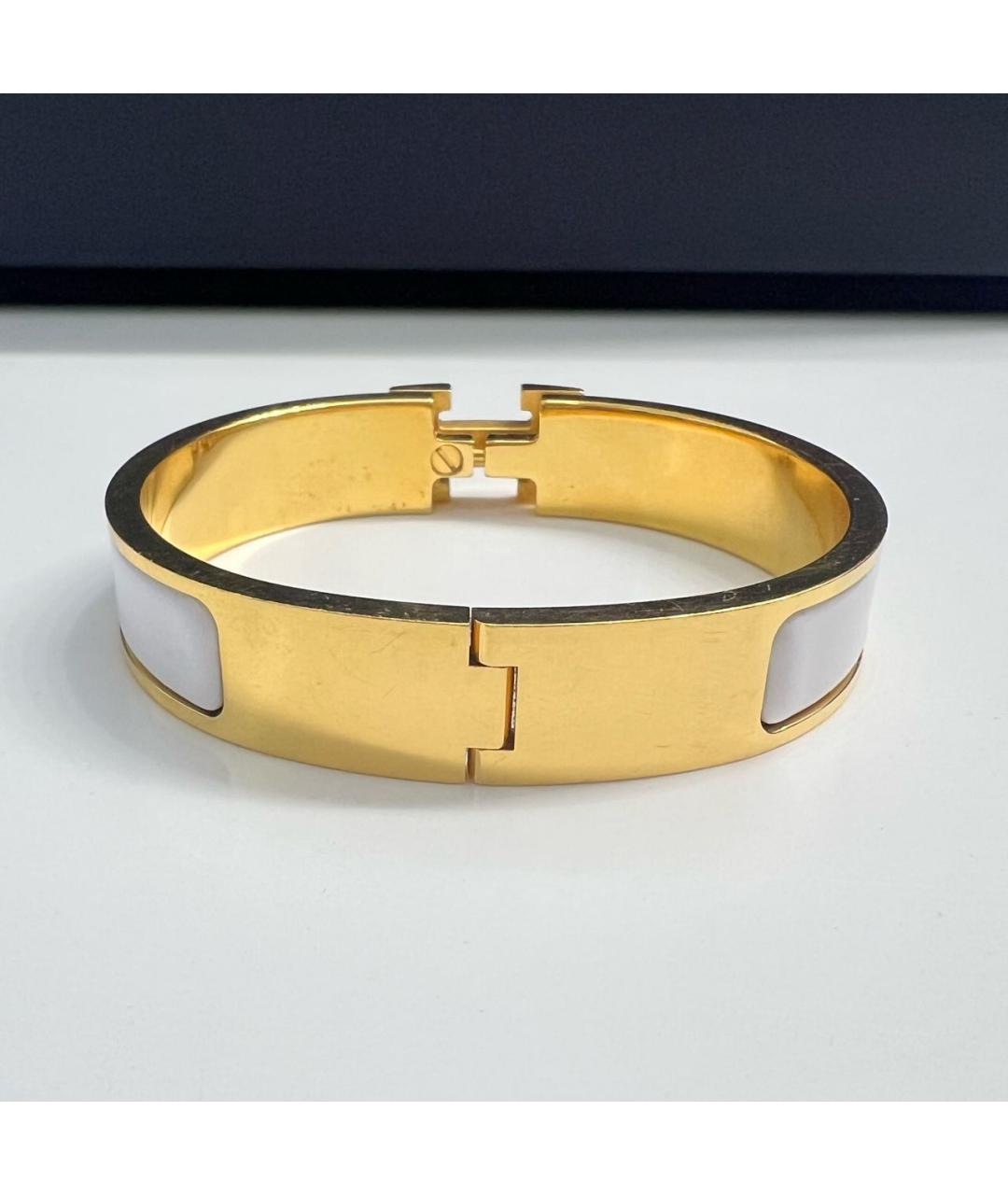 HERMES Белый металлический браслет, фото 5