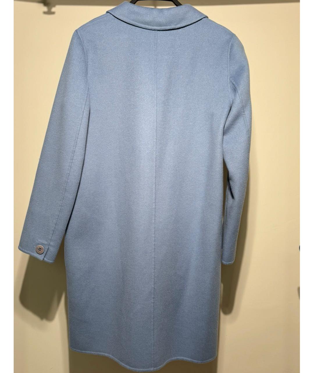 MAX MARA STUDIO Голубое шерстяное пальто, фото 2
